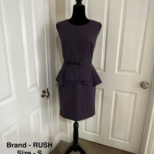 Purple Sleeveless Peplum Sheath Dress